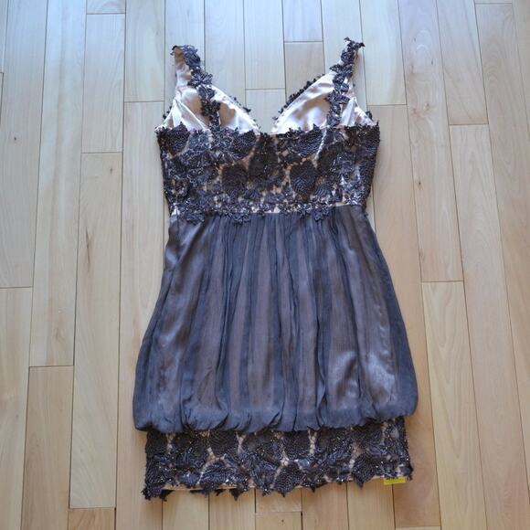 Jovani Beaded 100% Silk Cocktail Dress - Picture 4 of 4